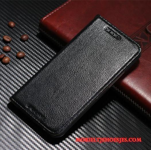 Htc One M8 Eenvoudige Mobiele Telefoon Folio Bescherming Rood Hoesje Leren Etui