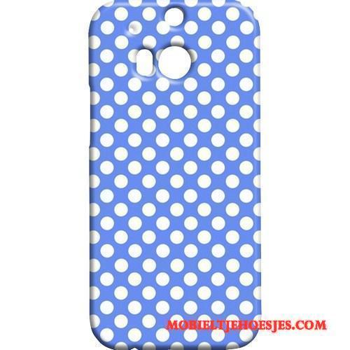 Htc One M8 Hoes Hanger Schrobben Vlinderdas Hoesje Telefoon Bescherming Blauw