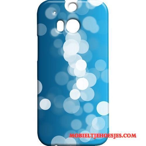 Htc One M8 Hoes Hanger Schrobben Vlinderdas Hoesje Telefoon Bescherming Blauw