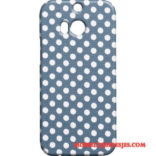 Htc One M8 Hoes Hanger Schrobben Vlinderdas Hoesje Telefoon Bescherming Blauw