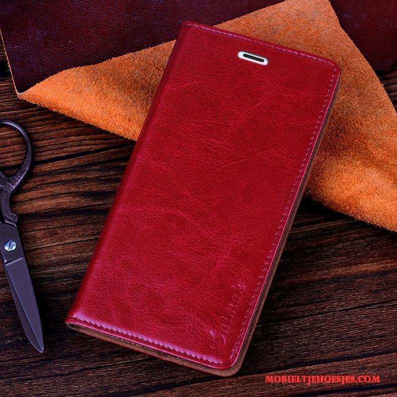 Htc One M8 Hoesje Telefoon Bescherming Purper Leren Etui Mobiele Telefoon