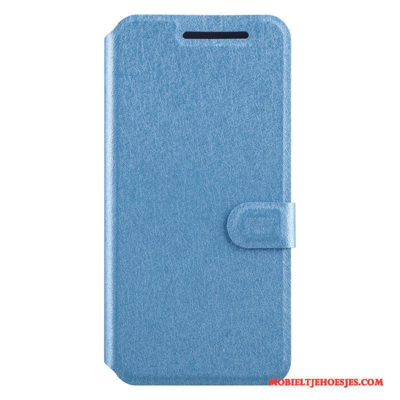 Htc One M9 Leren Etui Hoesje Telefoon Bescherming Mobiele Telefoon Blauw Folio