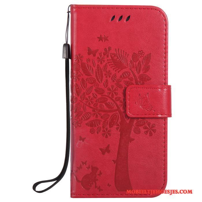 Htc One M9 Rood Hoesje All Inclusive Leren Etui Mobiele Telefoon Anti-fall Siliconen