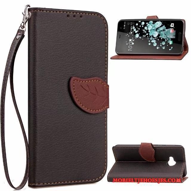 Htc U Play Mobiele Telefoon Anti-fall Hoesje Telefoon Folio Scheppend Hanger Leren Etui