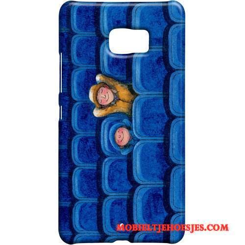 Htc U Ultra Hoes Schrobben Kunst Bescherming Hoesje Hard Blauw