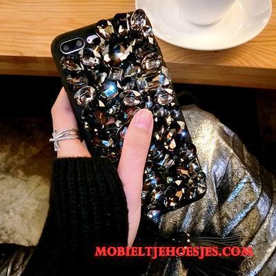 Htc U11 Life Hoesje Telefoon Blauw Met Strass Mobiele Telefoon Trendy Merk Luxe Bescherming