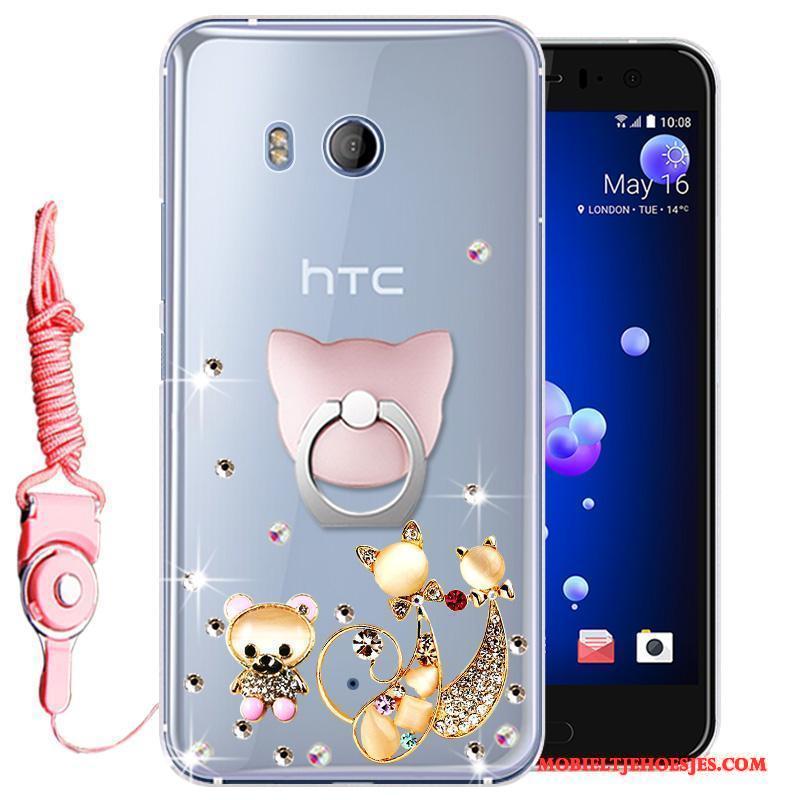 Htc U11 Siliconen Roze Mobiele Telefoon Hoesje Bescherming Anti-fall All Inclusive