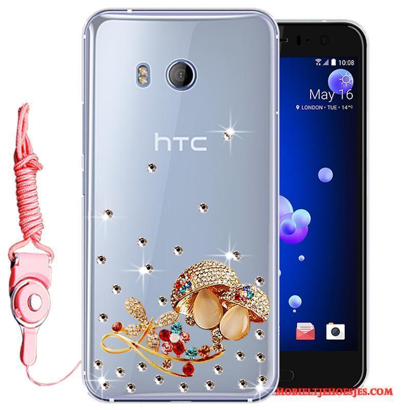 Htc U11 Siliconen Roze Mobiele Telefoon Hoesje Bescherming Anti-fall All Inclusive