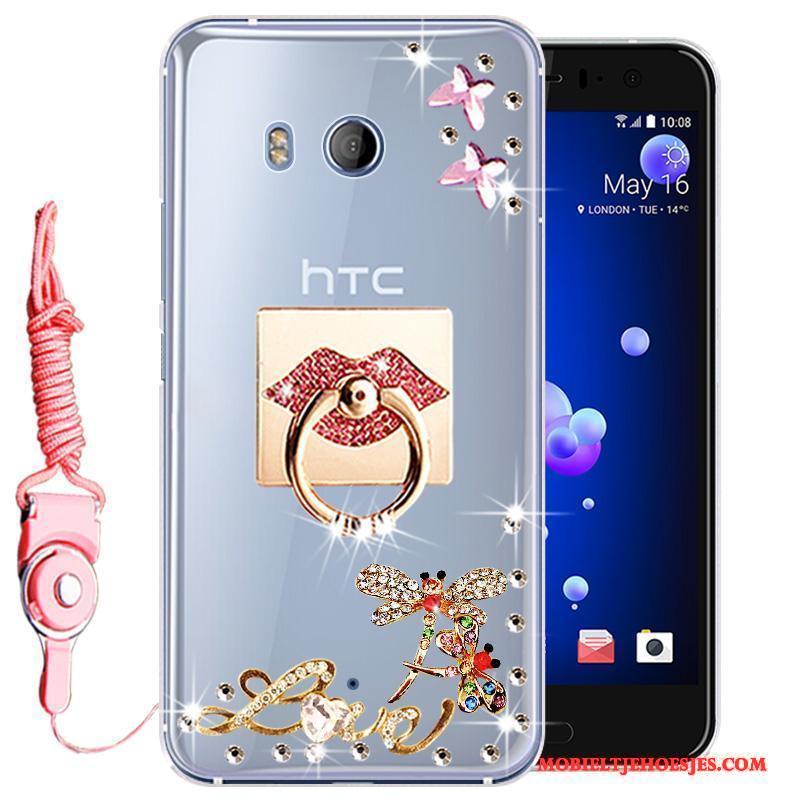 Htc U11 Siliconen Roze Mobiele Telefoon Hoesje Bescherming Anti-fall All Inclusive