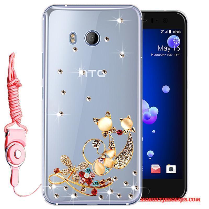 Htc U11 Siliconen Roze Mobiele Telefoon Hoesje Bescherming Anti-fall All Inclusive