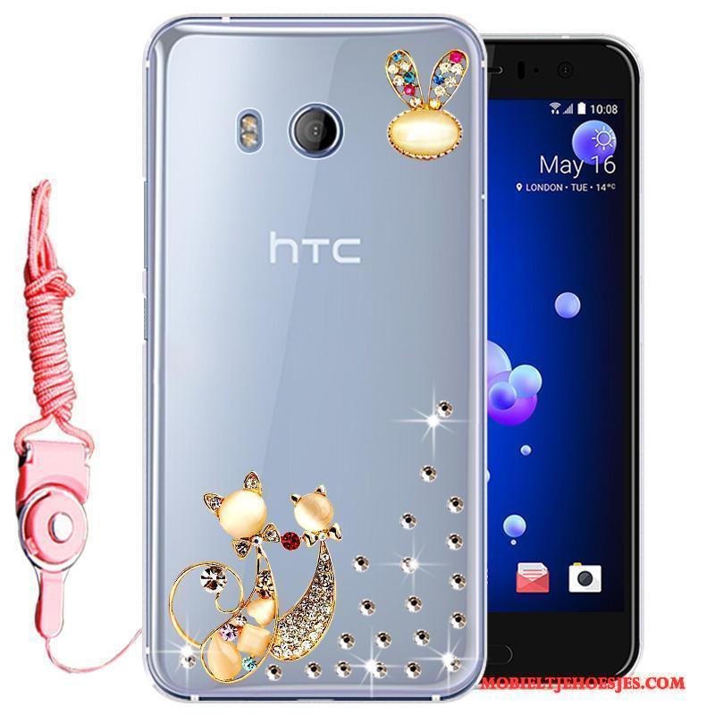 Htc U11 Siliconen Roze Mobiele Telefoon Hoesje Bescherming Anti-fall All Inclusive