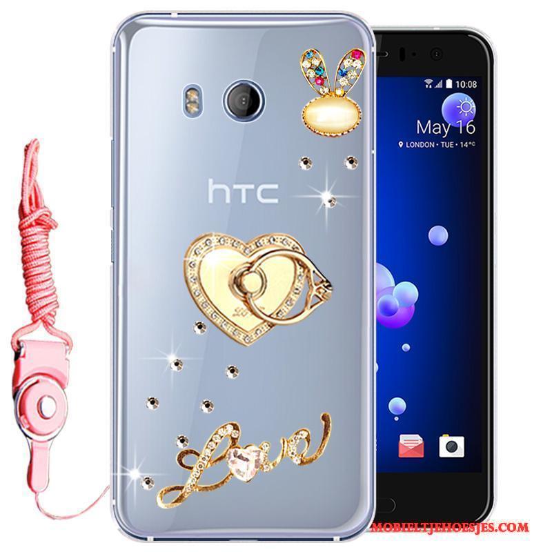 Htc U11 Siliconen Roze Mobiele Telefoon Hoesje Bescherming Anti-fall All Inclusive