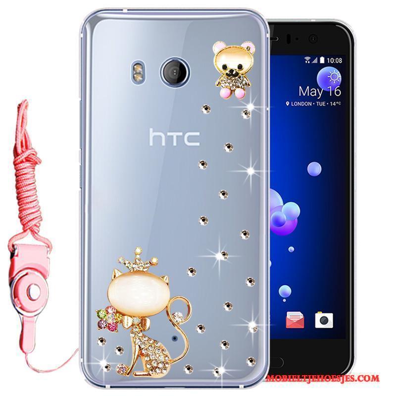 Htc U11 Siliconen Roze Mobiele Telefoon Hoesje Bescherming Anti-fall All Inclusive