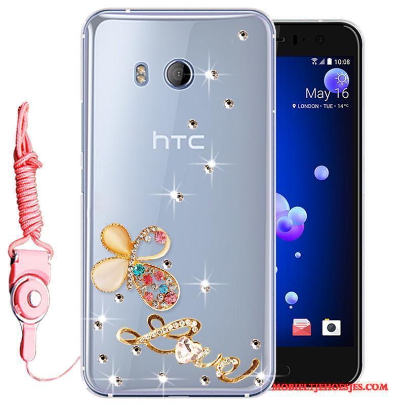 Htc U11 Siliconen Roze Mobiele Telefoon Hoesje Bescherming Anti-fall All Inclusive