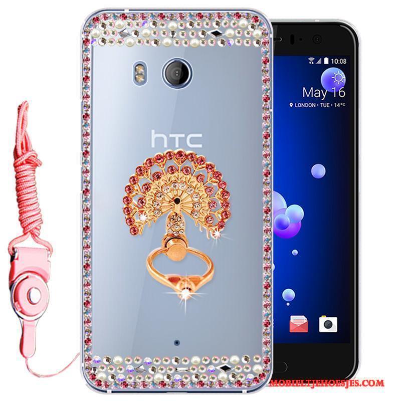 Htc U11 Siliconen Roze Mobiele Telefoon Hoesje Bescherming Anti-fall All Inclusive