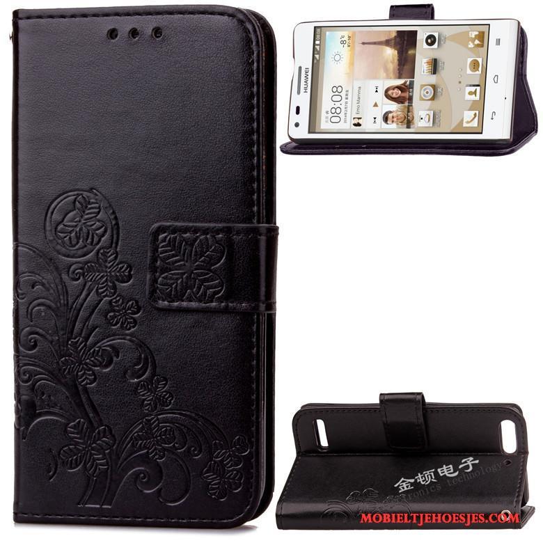 Huawei Ascend G6 Siliconen Hoesje Anti-fall Telefoon Leren Etui Clamshell Bescherming