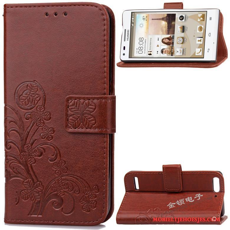 Huawei Ascend G6 Siliconen Hoesje Anti-fall Telefoon Leren Etui Clamshell Bescherming