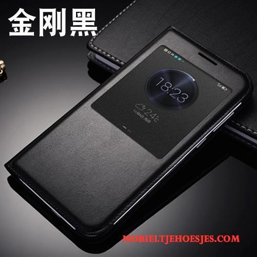Huawei Ascend G7 Bescherming Hoes Leren Etui Grijs Mobiele Telefoon Folio Hoesje Telefoon