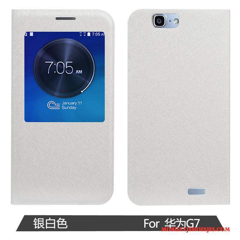 Huawei Ascend G7 Clamshell Dun Mobiele Telefoon Hoes Bescherming Zwart Hoesje Telefoon