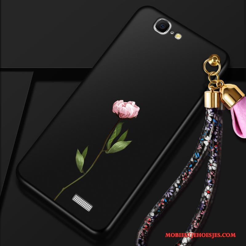 Huawei Ascend G7 Hoesje Zwart Siliconen All Inclusive Bescherming Hanger Mobiele Telefoon