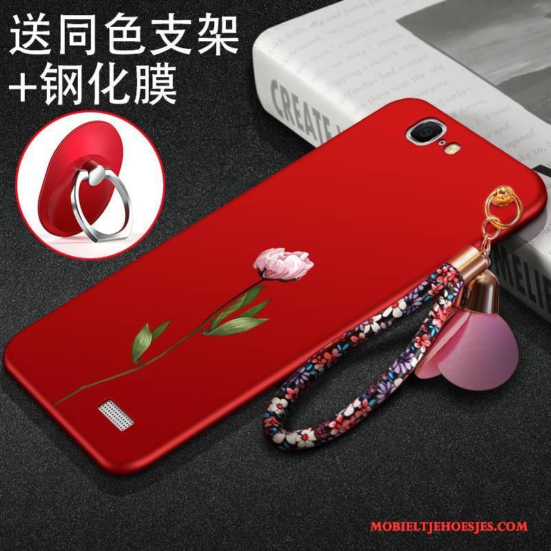 Huawei Ascend G7 Schrobben Siliconen Rood Hoes Zacht All Inclusive Hoesje