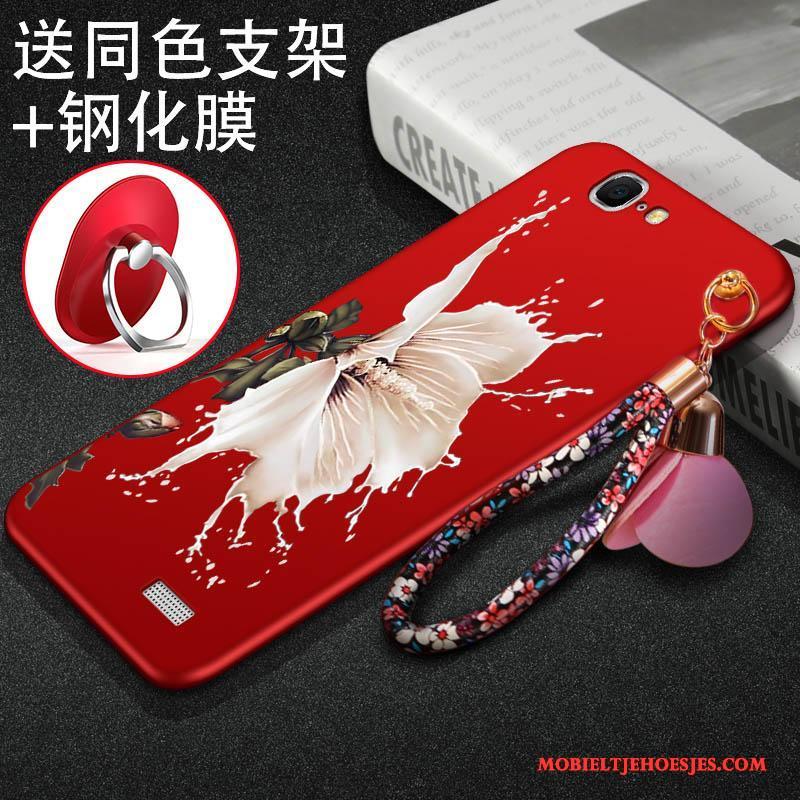 Huawei Ascend G7 Schrobben Siliconen Rood Hoes Zacht All Inclusive Hoesje