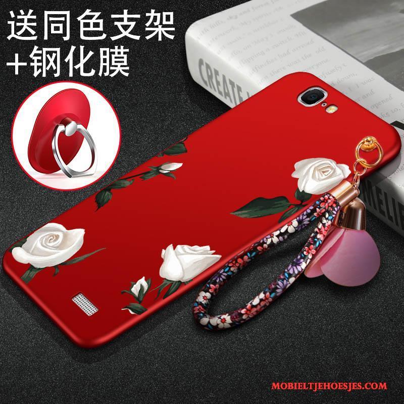 Huawei Ascend G7 Schrobben Siliconen Rood Hoes Zacht All Inclusive Hoesje