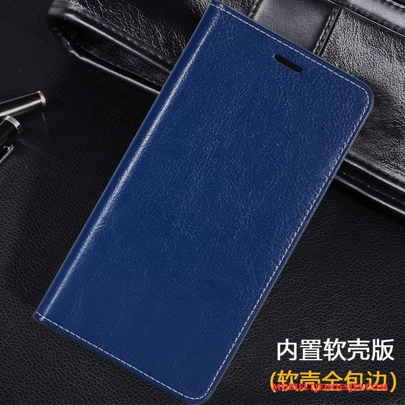 Huawei Ascend Mate 7 Bescherming Hoesje Telefoon Blauw Anti-fall Folio Leren Etui Mobiele Telefoon