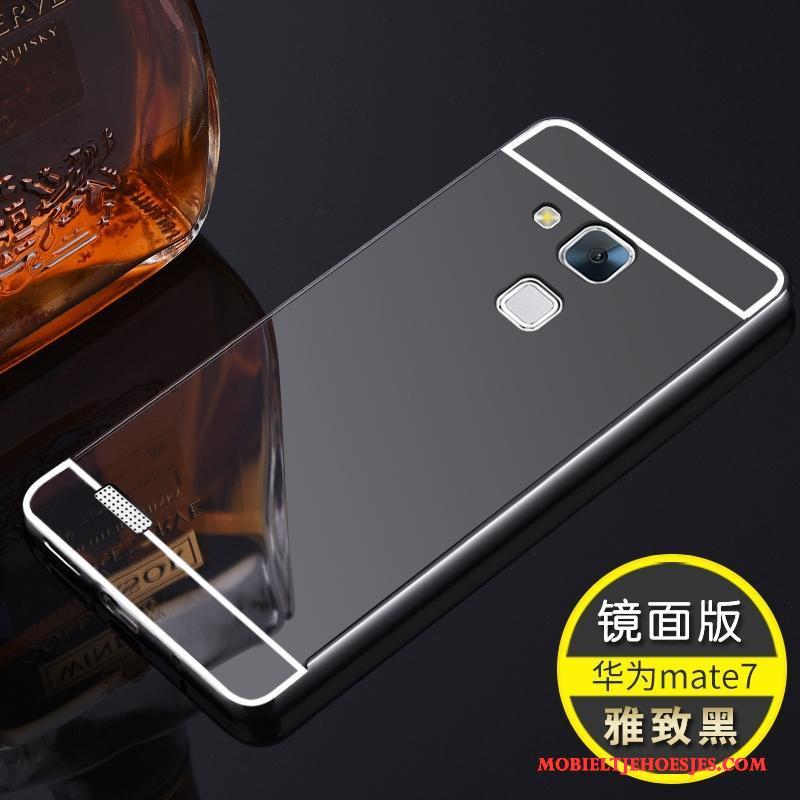 Huawei Ascend Mate 7 Hoes Anti-fall Hoesje Telefoon Omlijsting Mooie Metaal Zilver