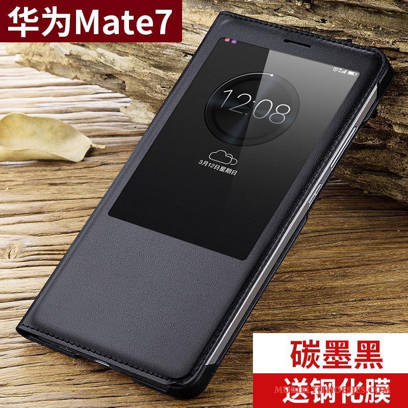 Huawei Ascend Mate 7 Hoes Leren Etui Clamshell Goud Bescherming Hoesje Telefoon Nieuw