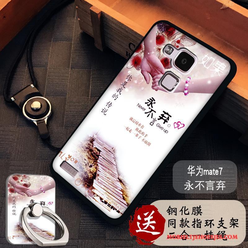 Huawei Ascend Mate 7 Hoesje Bescherming Purper Siliconen Hanger Anti-fall Trend Hoes