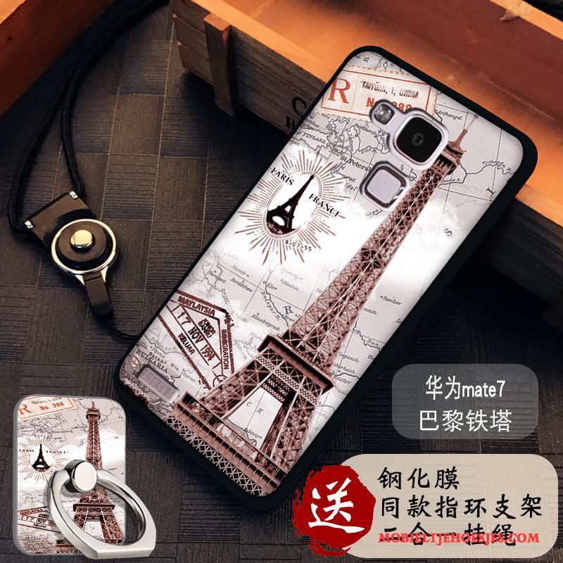 Huawei Ascend Mate 7 Hoesje Bescherming Purper Siliconen Hanger Anti-fall Trend Hoes