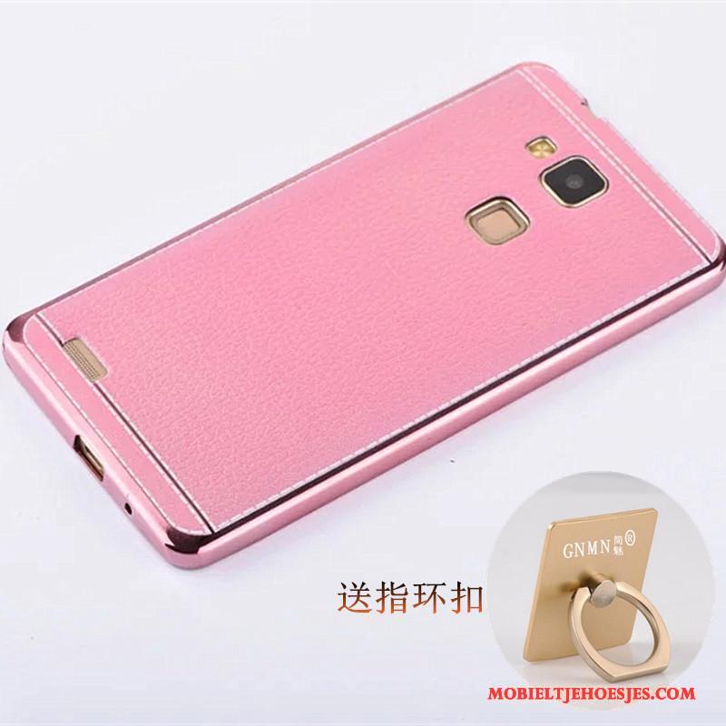 Huawei Ascend Mate 7 Hoesje Zacht Patroon Mobiele Telefoon Rood Leer Hoes Plating