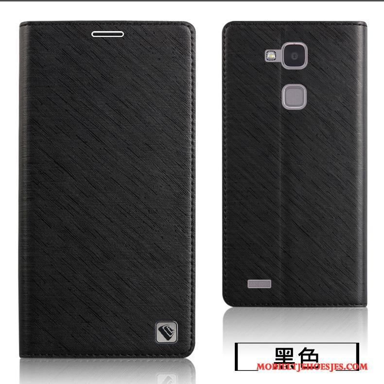 Huawei Ascend Mate 7 Leren Etui Bescherming Zacht Hoes Hoesje Telefoon Siliconen Blauw