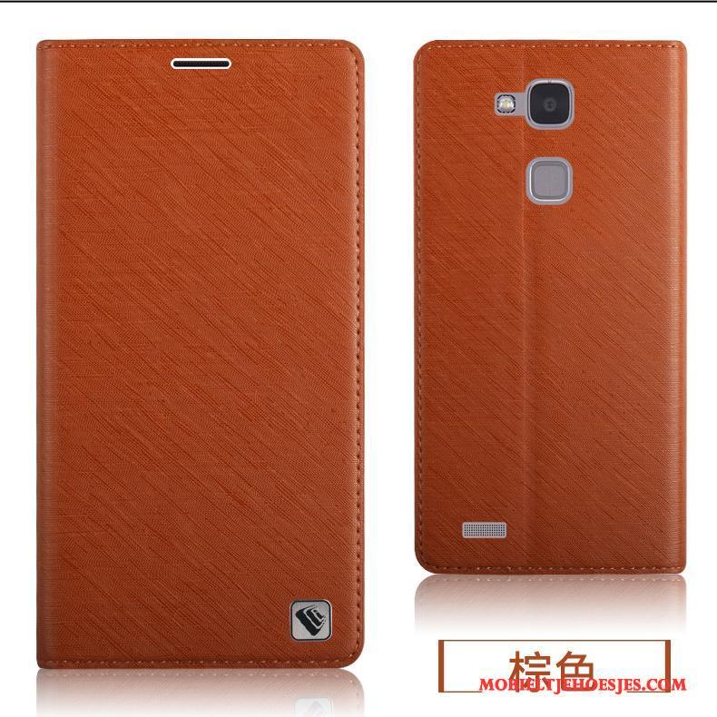 Huawei Ascend Mate 7 Leren Etui Bescherming Zacht Hoes Hoesje Telefoon Siliconen Blauw