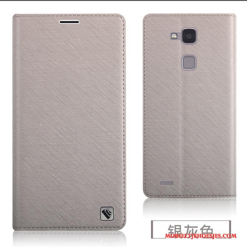 Huawei Ascend Mate 7 Leren Etui Bescherming Zacht Hoes Hoesje Telefoon Siliconen Blauw