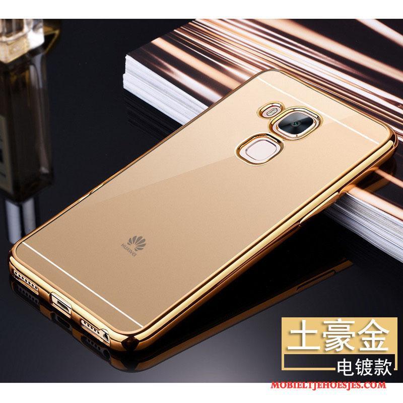 Huawei G7 Plus Bescherming Anti-fall Hoesje Telefoon Siliconen Goud Zacht Doorzichtig