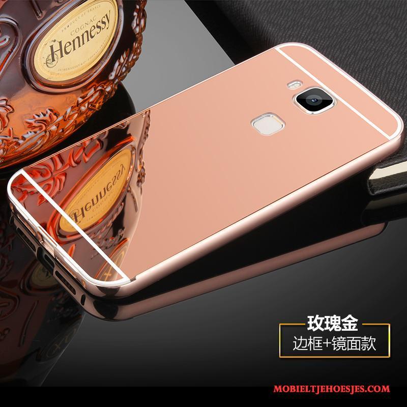Huawei G7 Plus Bescherming Roze Omlijsting Hoesje Achterklep Hard Telefoon