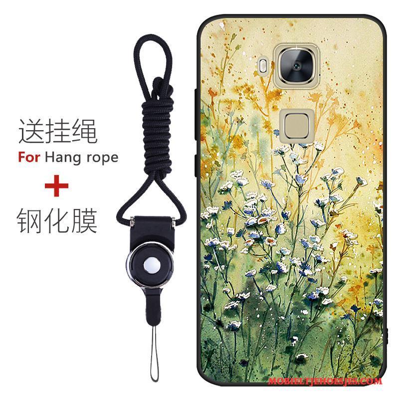Huawei G7 Plus Bescherming Zwart Hoesje Telefoon Siliconen Patroon Pas Anti-fall