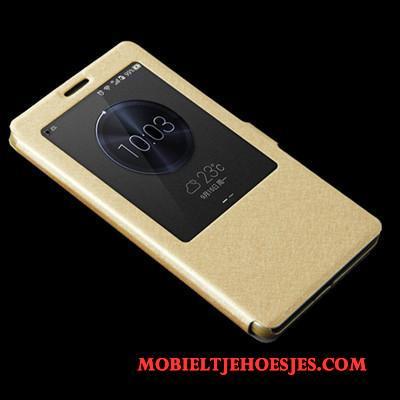 Huawei G7 Plus Goud Mobiele Telefoon Hoes Leren Etui Hoesje Telefoon Bescherming Folio