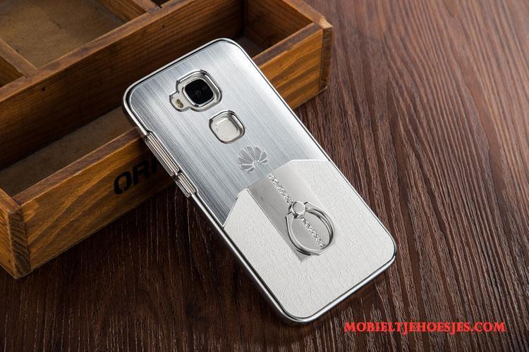 Huawei G7 Plus Hoes Hoesje Telefoon Bescherming Grijs Mobiele Telefoon Metaal Plating