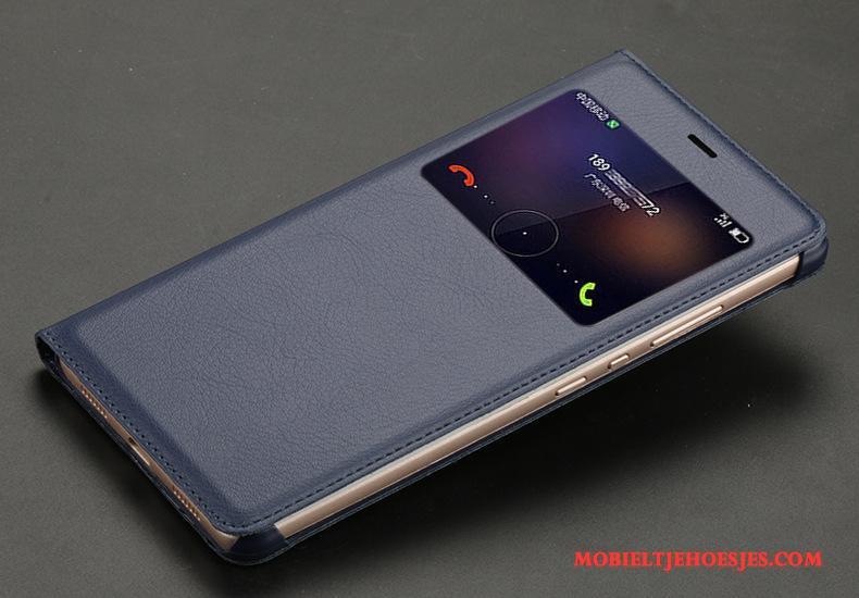 Huawei G7 Plus Hoes Hoesje Telefoon Mobiele Telefoon Windows Leren Etui Rood