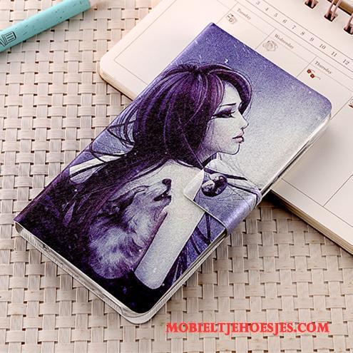 Huawei G7 Plus Hoesje All Inclusive Hoes Purper Bescherming Anti-fall Leren Etui Folio