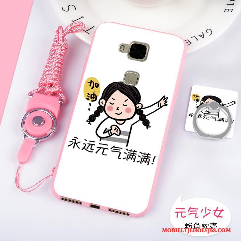 Huawei G7 Plus Hoesje Roze Siliconen Zacht Anti-fall Mooie Trend