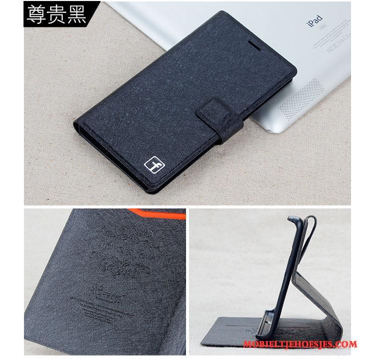 Huawei G7 Plus Leren Etui Folio Met Strass Zwart Hoesje Telefoon