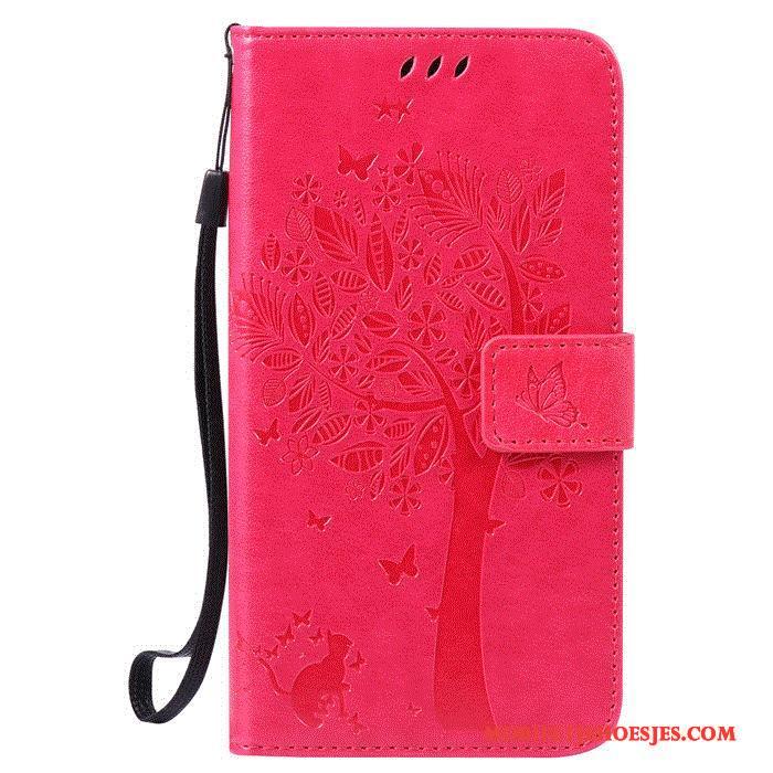 Huawei G7 Plus Leren Etui Hoes Clamshell Roze Mobiele Telefoon Open Het Venster Hoesje Telefoon