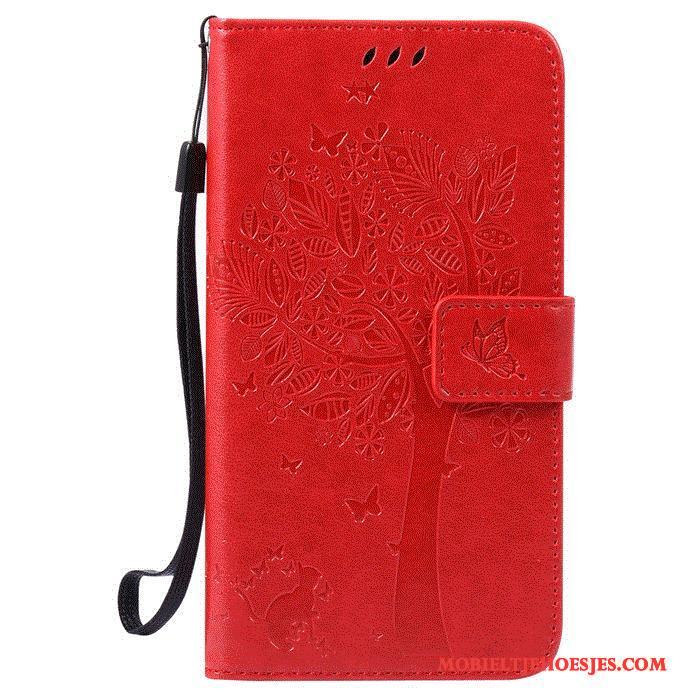 Huawei G7 Plus Leren Etui Hoes Clamshell Roze Mobiele Telefoon Open Het Venster Hoesje Telefoon