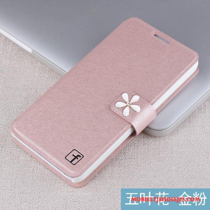 Huawei G7 Plus Leren Etui Roze Folio Hoesje Telefoon