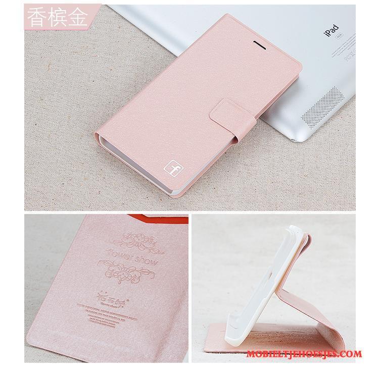 Huawei G7 Plus Leren Etui Roze Folio Hoesje Telefoon