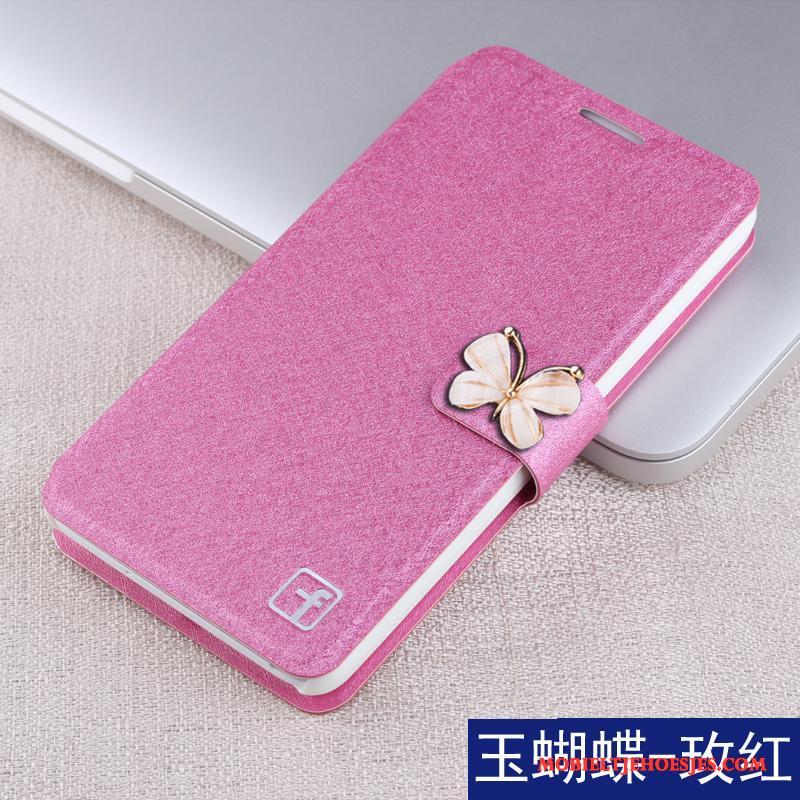 Huawei G7 Plus Leren Etui Roze Folio Hoesje Telefoon